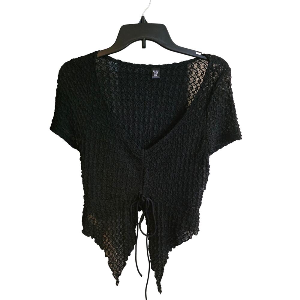 3/$15 Shein Black V Neck Crop Top XL